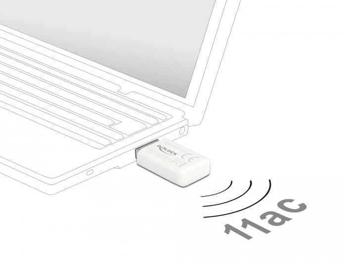 DeLOCK USB 3.0 DualBand Micro Stick, weiß, 2.4GHz/5GHz WLAN, USB-A 3.0 [Stecker]