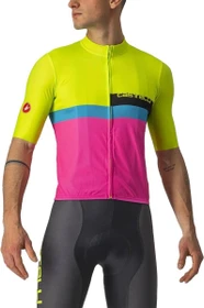 Castelli A Blocco Jersey Trikot kurzarm electric lime/black blue magenta (Herren)