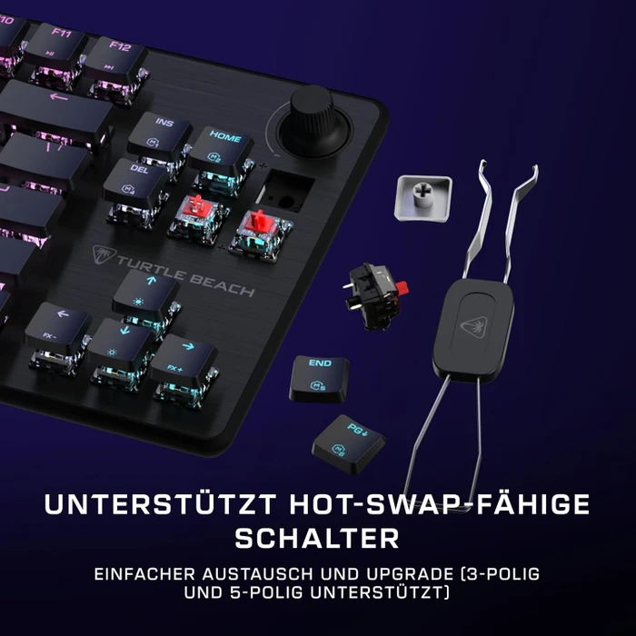 Turtle Beach Vulcan II TKL, schwarz, LEDs RGB, TITAN Mechanical Linear, USB, DE