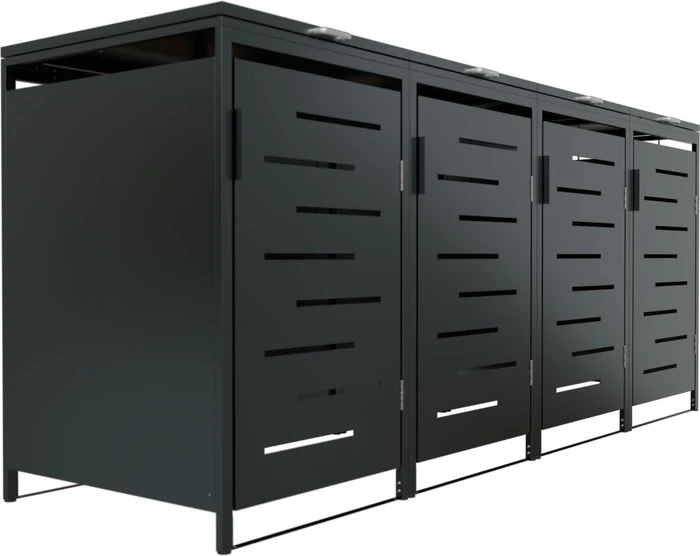 Juskys Metall Mülltonnenbox Arel 4er