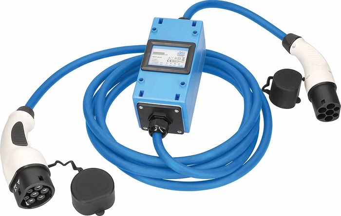 as-Schwabe Ladekabel für Elektroautos MODE 3 mit MIXO Stromzähler, 11kW, 5m