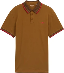 Tom Tailor Piqué mit Stretch Poloshirt kurzarm deep cognac (Herren)