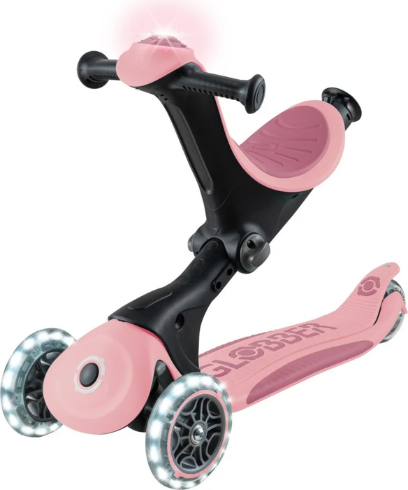 Globber Go Up Deluxe Lights 360° Kickboard pale pink