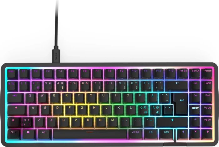 NZXT Function Elite MiniTKL, matt schwarz, LEDs RGB, hot-swap, NZXT Magnetic, USB, UK