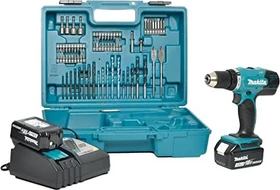 Makita DHP453RFX4 Akku-Schlagbohrschrauber inkl. Koffer + 2 Akkus 3.0Ah + Zubehör