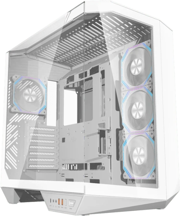 DarkFlash DY470 Ice White, inkl. 4x Lüfter, Glasfenster