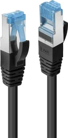 Lindy Patchkabel Slim, TPE (LSZH) flexibel, Cat6a, S/FTP, RJ-45/RJ-45, 0.3m, schwarz
