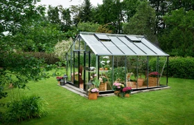 Juliana Gärtner 16.2m² 3mm Sicherheitsglas Gewächshaus blank/schwarz