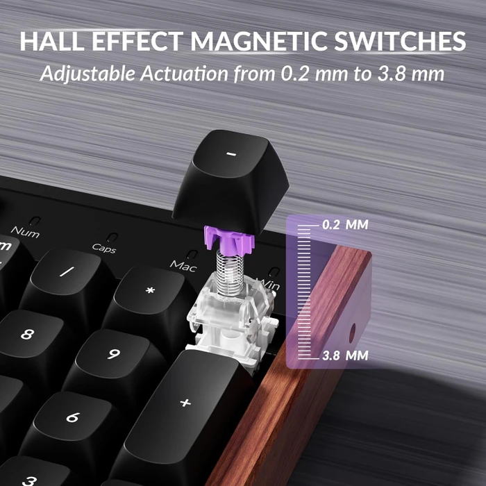 Keychron K10 HE Wireless, Special Edition ISO Black, LEDs RGB, Gateron 2.0 Magnetic Nebula, USB/Bluetooth, ES