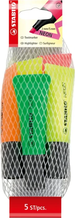 STABILO Neon sortiert, 5er-Set