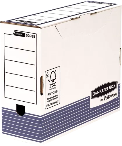 Fellowes Bankers Box System Archivbox 158x265x327mm, weiß/blau
