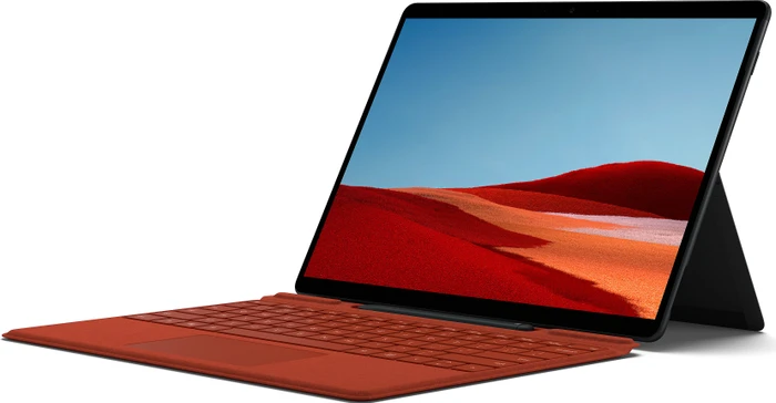 Microsoft Surface Pro X, Mattschwarz, SQ2, 16GB RAM, 256GB, LTE, Surface Pro X Signature Keyboard Mohnrot, Surface Slim Pen Bundle