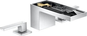 Hansgrohe Axor MyEdition 3-Loch Waschbeckenarmatur 70 mit Push-Open Ablaufgarnitur ohne Platte chrom