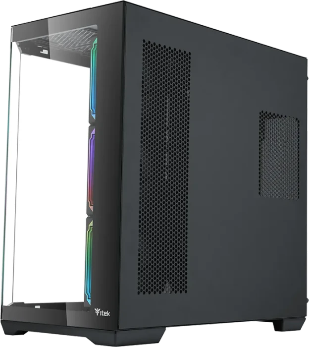iTek Dark Cave Aku Black, Glasfenster