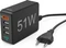 Hama Schnellladegerät 5 Ports 1x QC 3.0 3x USB-A 1x USB-C PD 51W schwarz Vorschaubild