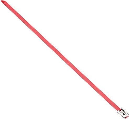 DeLOCK Edelstahl Kabelbinder, 4.6mm, 200mm, rot, 10 Stück