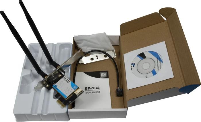 Inter-Tech EP-132, 2.4GHz/5GHz WLAN, Bluetooth Adapter, PCIe x1