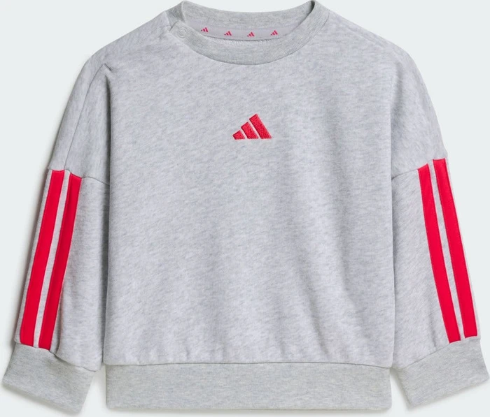 adidas Essentials Trainingsanzug light grey heather/power pink (Junior)
