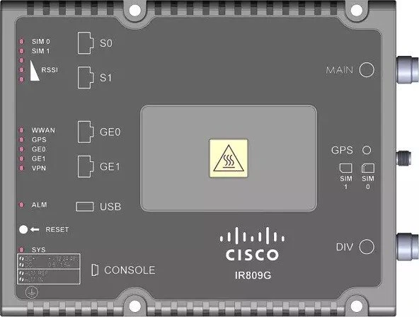 Cisco 800 Industrial Serie IR809, Industrial, Integrated Services Router, LTE
