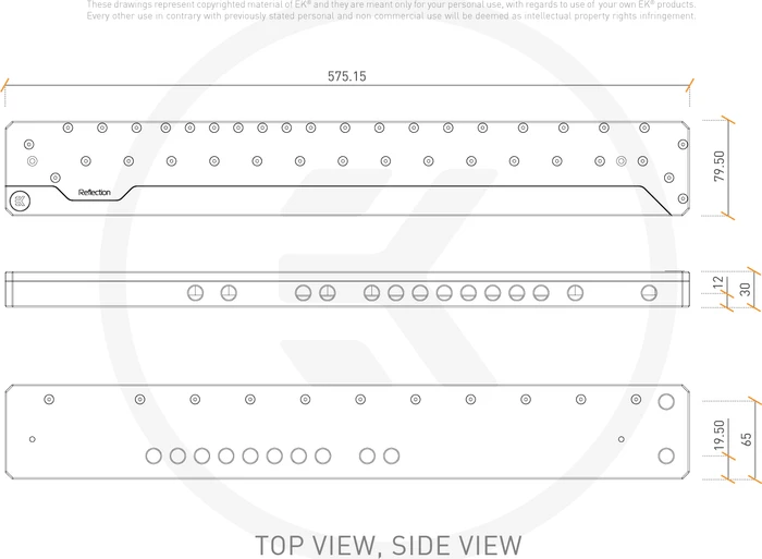 EK Water Blocks Quantum Line EK-Quantum Reflection DK-05F Right D-RGB, Verteilerplatte, Acryl
