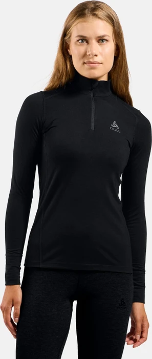 Odlo Natural Merino 200 Baselayer Half Zip Funktionsshirt langarm schwarz (Damen)