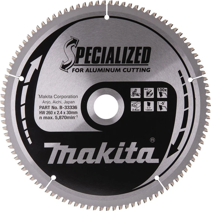 Makita Specialized TCT Kreissägeblatt 100Z, 260x1.5x30mm, 1 Stück