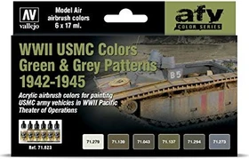 Vallejo Model Air afv Color Series WWII USMC Colors Green & Grey Patterns 1942-1945 Farbset, 8-tlg.