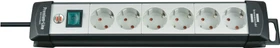Brennenstuhl Premium-Line mit Schalter, 6-fach, 3m, schwarz/grau