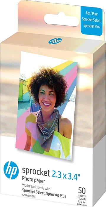 HP ZINK Sticker Fotopapier glänzend weiß, 58x86mm, 50 Blatt