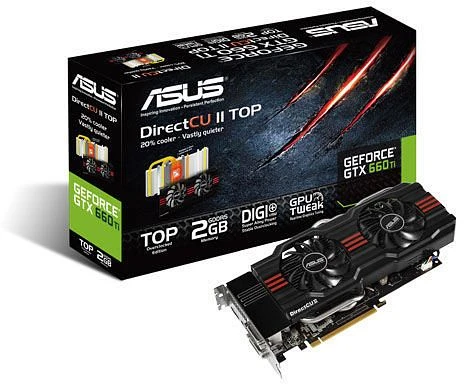 ASUS GeForce GTX 660 Ti, GTX660 TI-DC2T-2GD5, 2GB GDDR5, 2x DVI, HDMI, DP