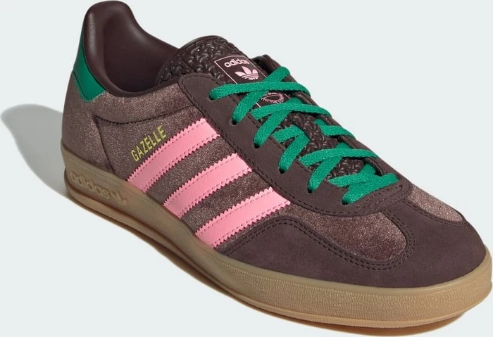 adidas Gazelle Indoor dark brown/glow pink/court green