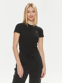 Lacoste Slim Fit T-Shirt kurzarm schwarz (Damen)