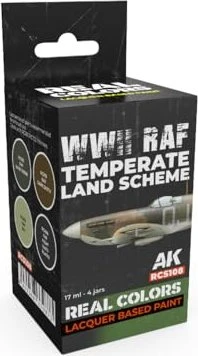 AK-Interactive 2nd Gen Real Colors WWII RAF Temperate Land Scheme Farbset, 4-tlg.