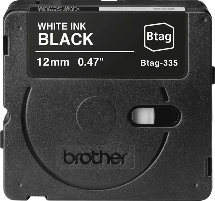 Brother Btag-335 Beschriftungsband, 12mm, weiß/schwarz
