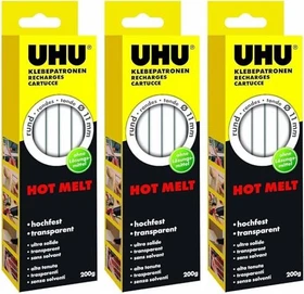 UHU Hot Melt Heißklebepatronen transparent, 11x200mm, 10 Stück