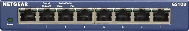 Netgear ProSAFE GS100 Desktop Gigabit Switch, 8x RJ-45