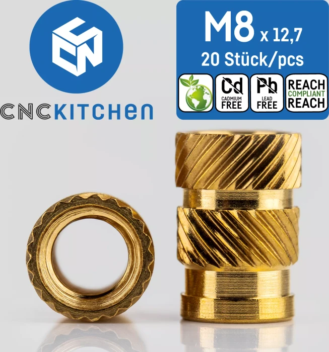 CNC Kitchen Gewindeinsatz M8 Standard, 20er-Pack
