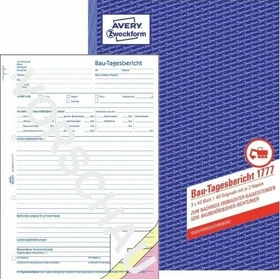 Avery-Zweckform Bau-Tagesbericht, A4, 120 Blatt, 5er-Pack