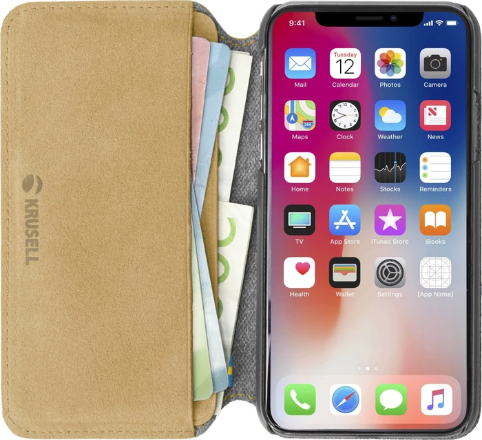 Krusell Broby 4 Card SlimWallet für Apple iPhone X/XS cognac-braun
