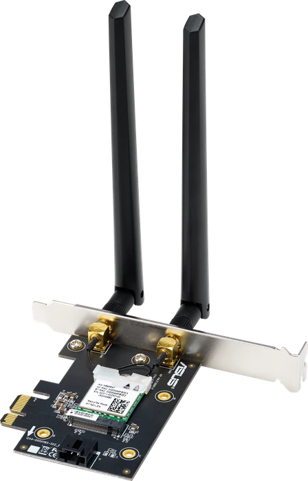 ASUS PCE-AXE5400, AXE5400, 2.4GHz/5GHz/6GHz WLAN, Bluetooth 5.2 LE, PCIe x1