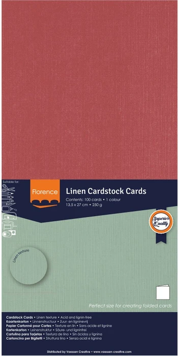 Vaessen Creative Leinenkarton 27x13,5cm Cassis, 100 Blatt