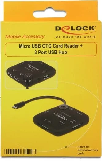 DeLOCK OTG Multi-Slot-Cardreader, USB 3.0 Micro-B [Stecker]