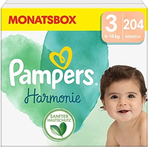 Pampers Harmonie Gr.3 Einwegwindel, 6-10kg, 204 Stück