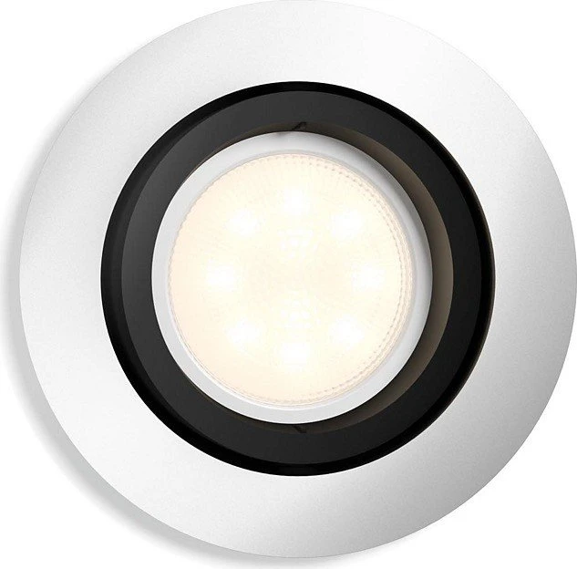 Philips Hue White Ambiance Milliskin Einbauleuchte rund alu schwarz