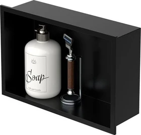 LuxeBath Duschnische 20x30cm Aufputz edelstahl schwarz