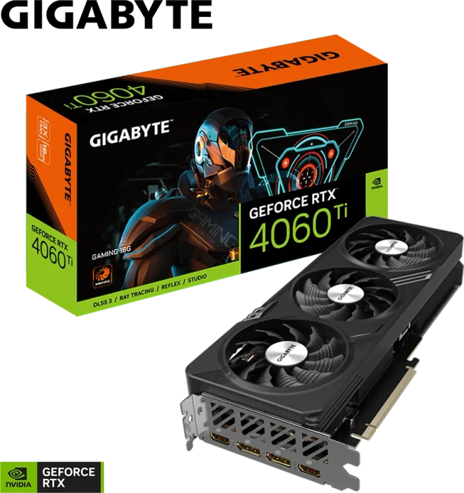 GIGABYTE GeForce RTX 4060 Ti Gaming OC 16G, 16GB GDDR6, 2x HDMI, 2x DP