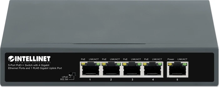 Intellinet Desktop Gigabit Switch, 5x RJ-45, 140W PoE++