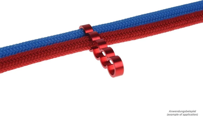 Alphacool Eiskamm Alu X5 Flat Kabelkamm 4mm, rot, 4er-Pack