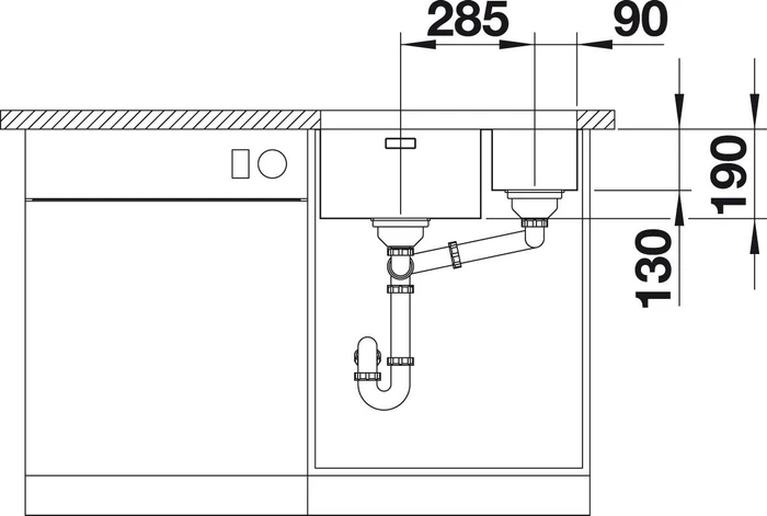 Blanco Andano 340/180-U InFino Unterbau Becken links edelstahl