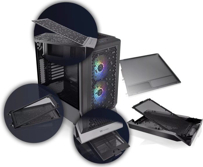 Thermaltake Ceres 300 TG ARGB, schwarz, Glasfenster